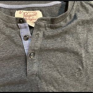 PENGUIN Henley // Men Size Medium // Grey // NWOT